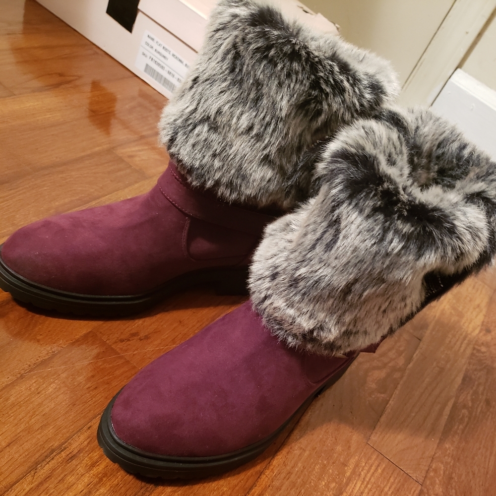 Burgundy boots